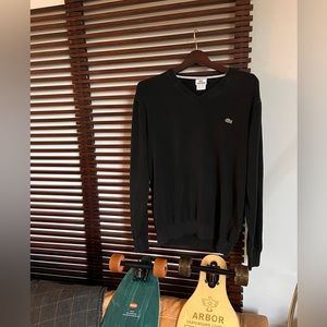 Lacoste black v-neck sweater. Size M mens.